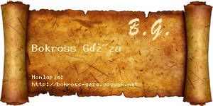 Bokross Géza névjegykártya